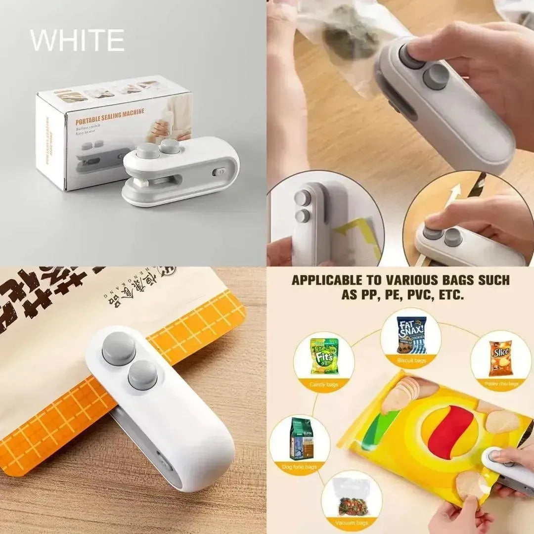 Rechargeable 2-in-1 Mini Bag Sealer & Cutter – Portable Food Sealing Machine