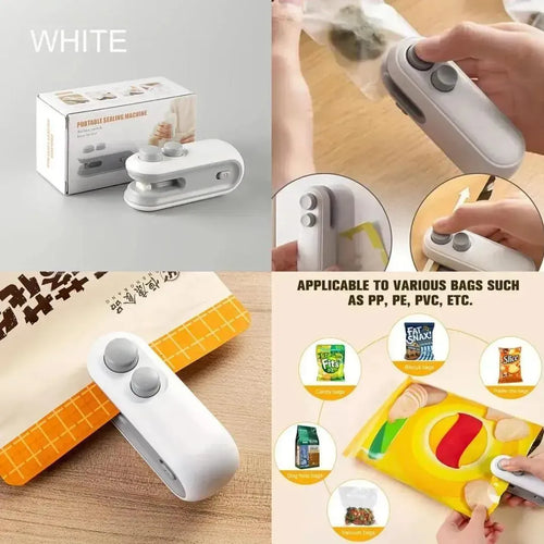 Rechargeable 2-in-1 Mini Bag Sealer & Cutter – Portable Food Sealing Machine