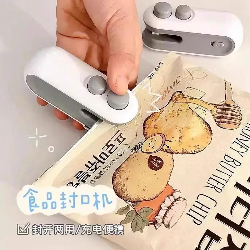 Rechargeable 2-in-1 Mini Bag Sealer & Cutter – Portable Food Sealing Machine