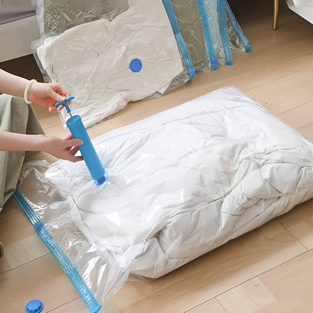 5Pcs Vacuum Storage Bags with Hand Pump – Space Saver