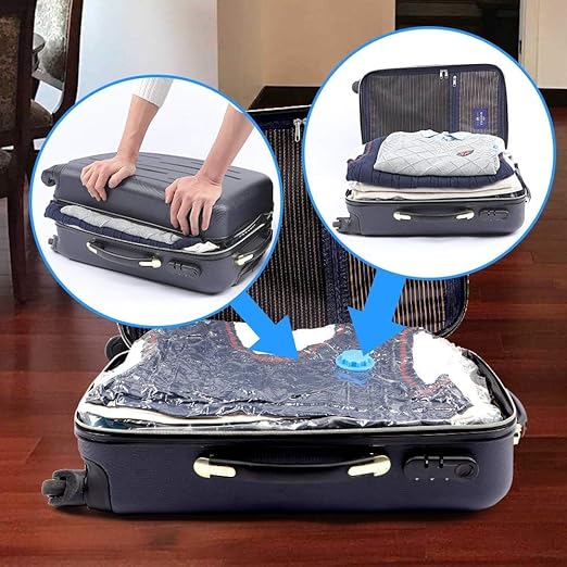 5Pcs Vacuum Storage Bags with Hand Pump – Space Saver
