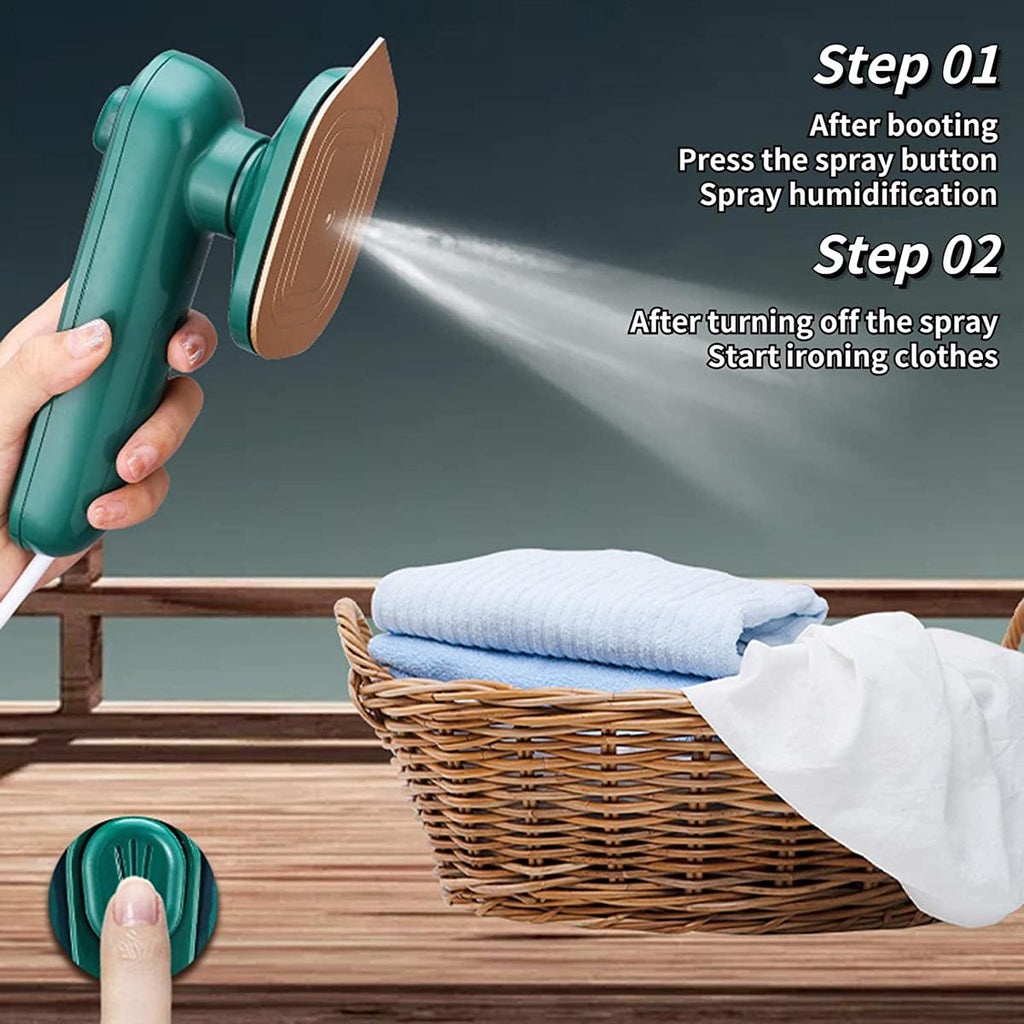 Portable Mini Steam Iron with Spray – Wet & Dry Ironing