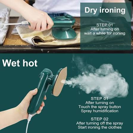 Portable Mini Steam Iron with Spray – Wet & Dry Ironing