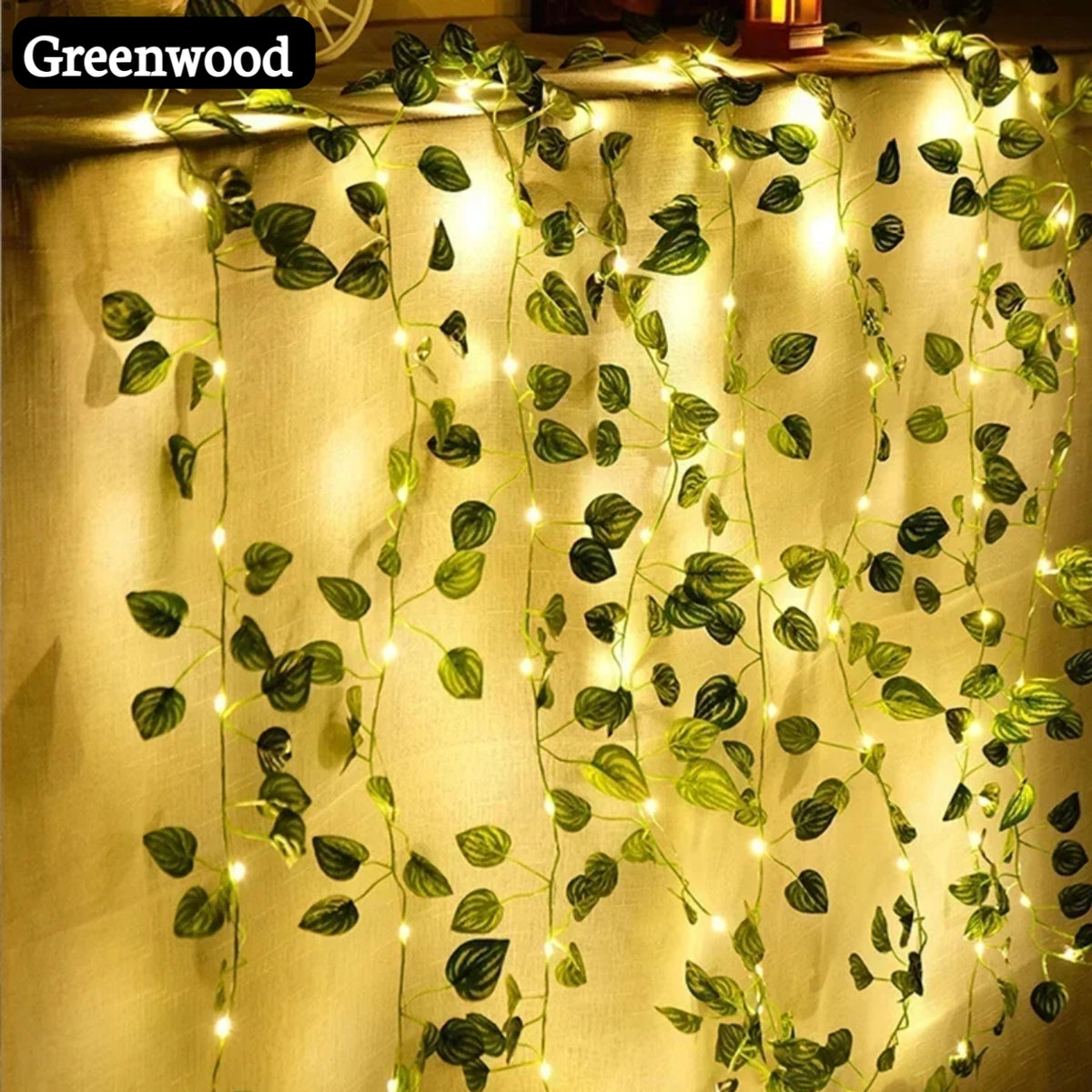 🌿 Artificial Leaf Vine with 7ft LED Fairy Lights – Beautiful Wall & Room Decor