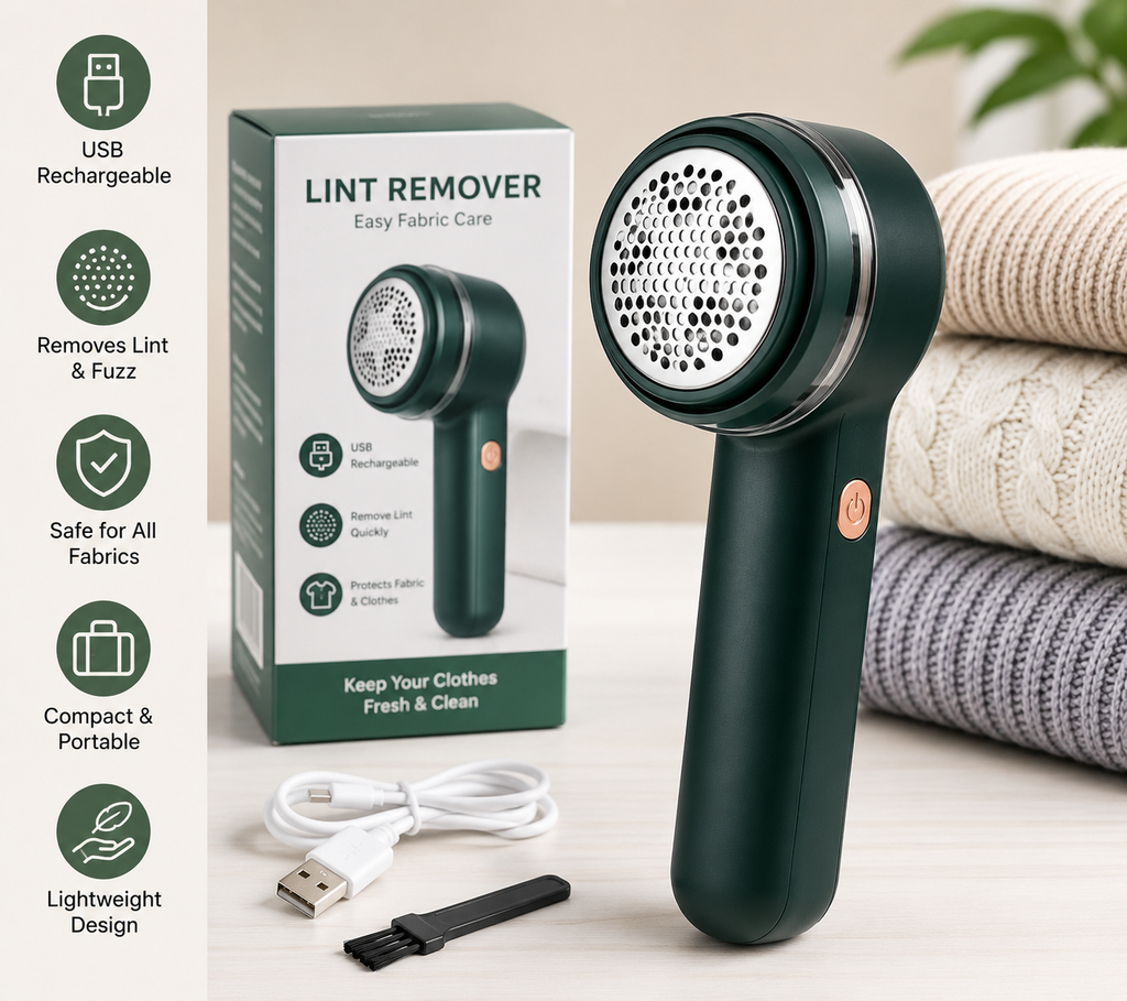 USB Rechargeable Lint Remover for Clothes – Portable Fabric Shaver