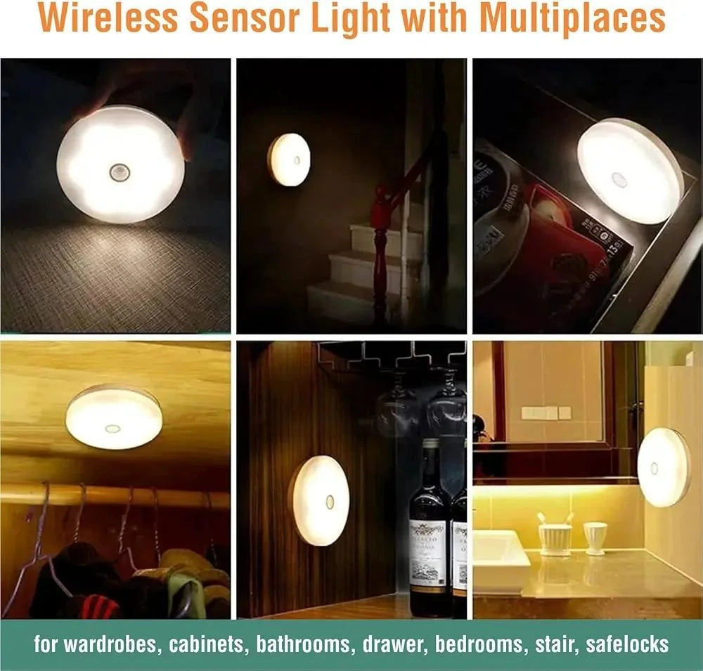 Rechargeable Wireless Motion Sensor Night Light – 8 LED Multipurpose Lamp