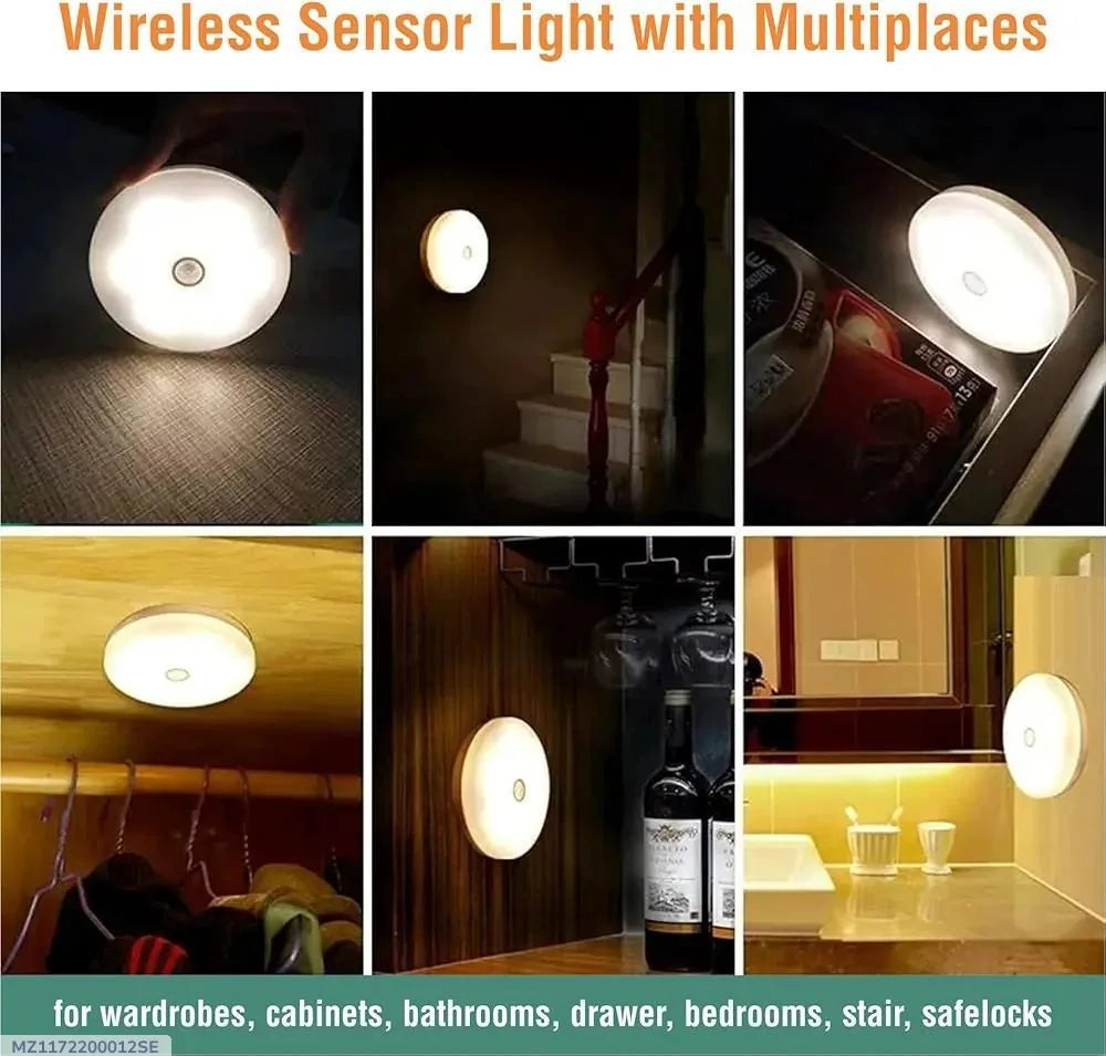 Rechargeable Wireless Motion Sensor Night Light – 8 LED Multipurpose Lamp