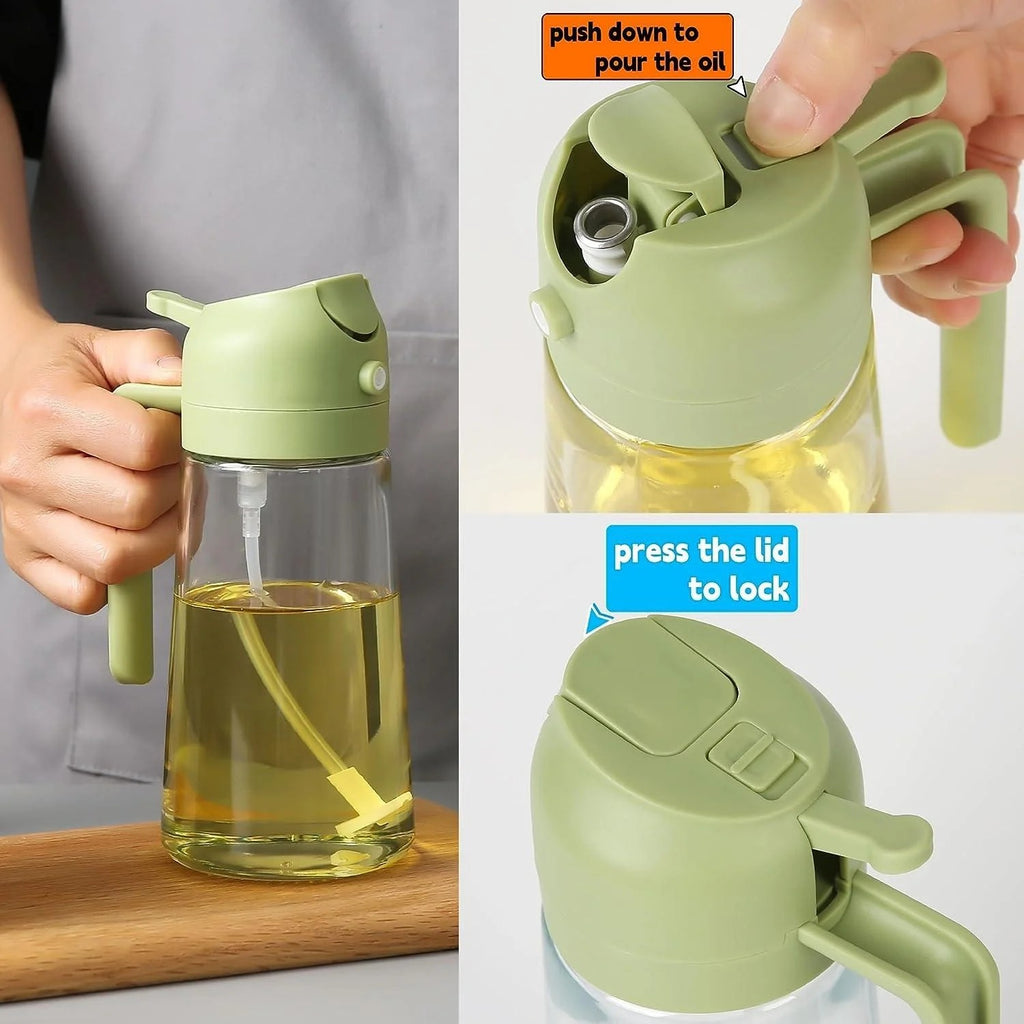 2-in-1 Oil Spray Bottle & Dispenser – 470ml