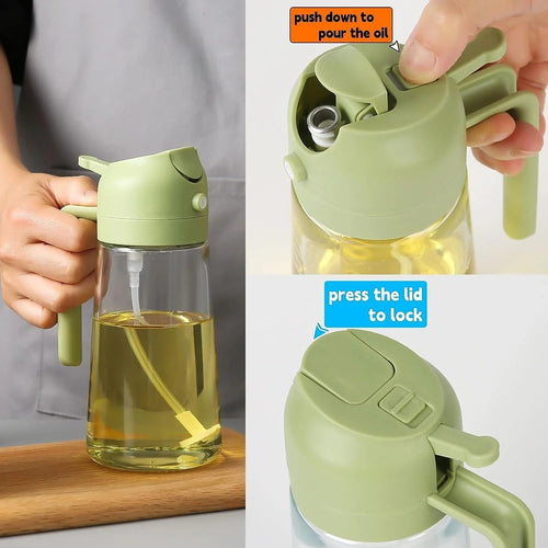 2-in-1 Oil Spray Bottle & Dispenser – 470ml