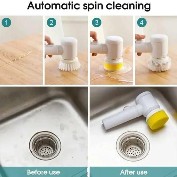 Rechargeable Electric Spin Scrubber – Multi-Functional Cleaning Brush